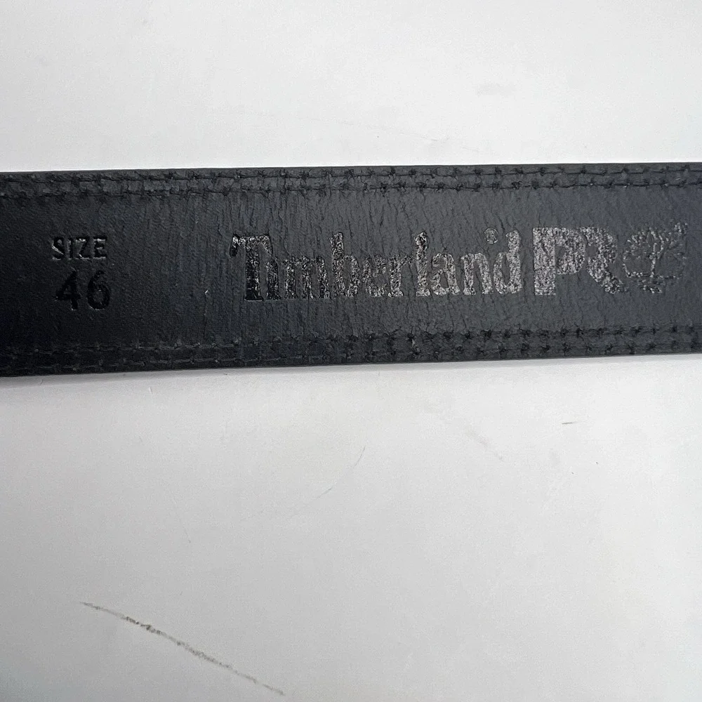 Timberland Pro Full Grain Leather Belt 46 Black Contrast Stitching Workwear